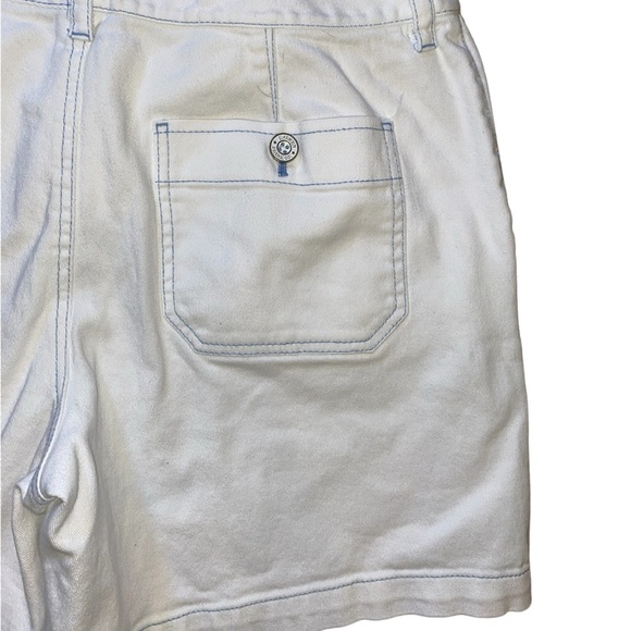 Ralph Lauren Jeans Co White Denim Shorts with Blue Trimming Size 10 - Picture 4 of 7